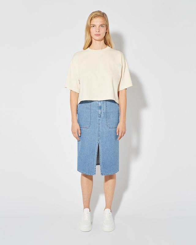 Philippe Model T-Shirt Cropped Marion da Donna Beige ecru in Jersey Cyber Monday