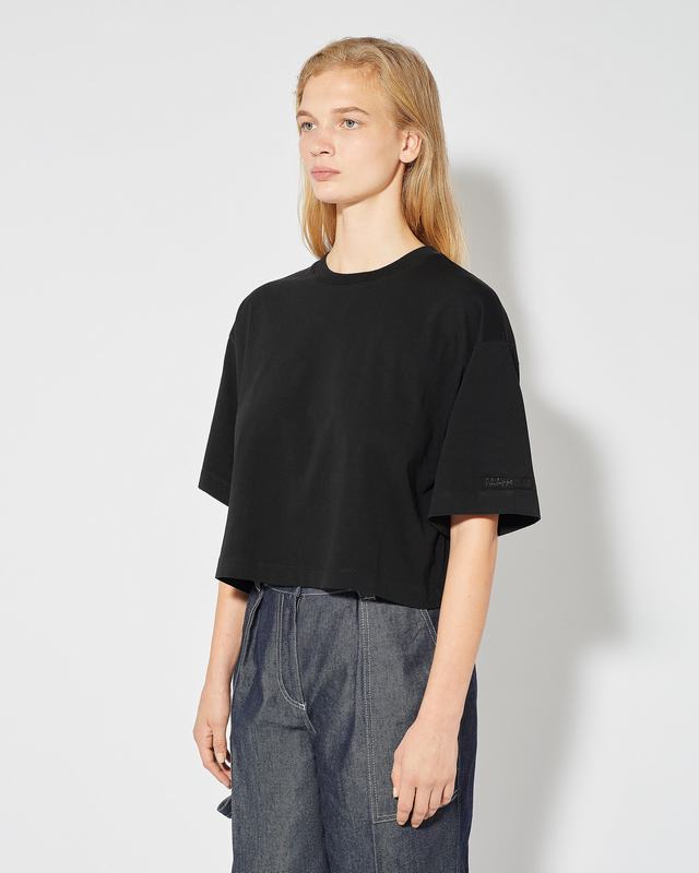 Philippe Model T-Shirt Cropped Marion da Donna Nera in Jersey Offerta natalizia
