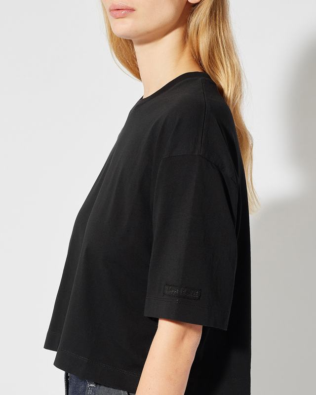 Philippe Model T-Shirt Cropped Marion da Donna Nera in Jersey Offerta natalizia