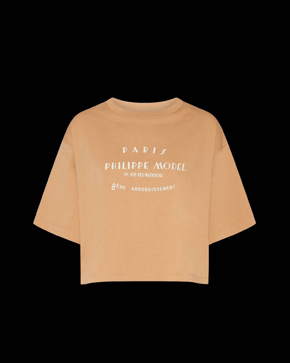 Philippe Model T-shirt cropped Marion da Donna Marrone in Jersey Qualità