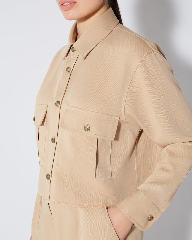 Philippe Model Camicia militare Dorette da Donna Marrone in Cotone Spedizione Gratuita