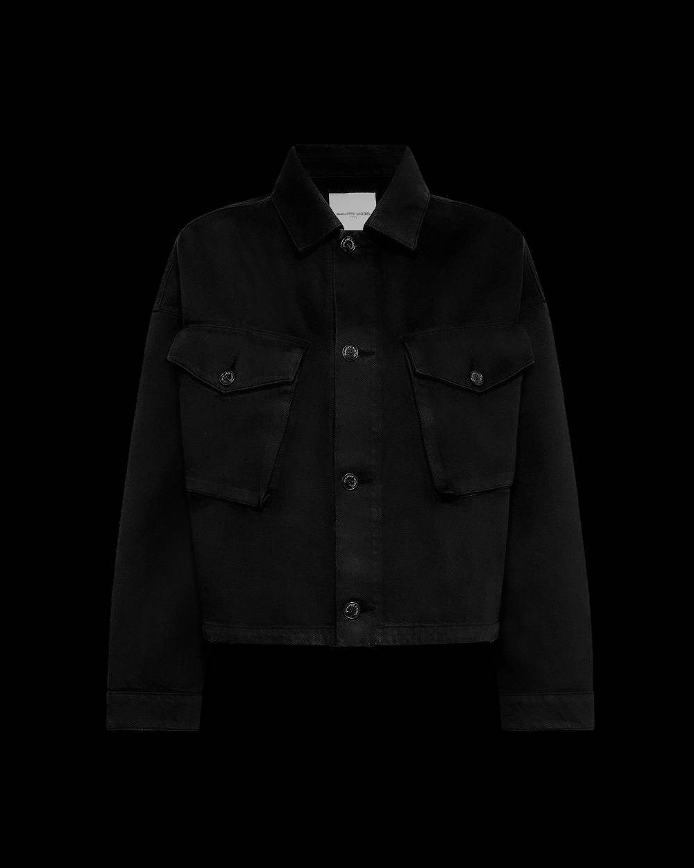 Philippe Model Giacca Nera Giselle da Donna in Bull Denim Offerte stagionali
