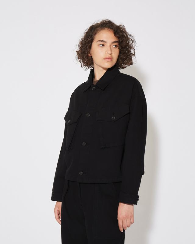 Philippe Model Giacca Nera Giselle da Donna in Bull Denim Offerte stagionali