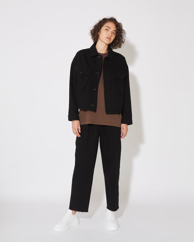 Philippe Model Giacca Nera Giselle da Donna in Bull Denim Offerte stagionali