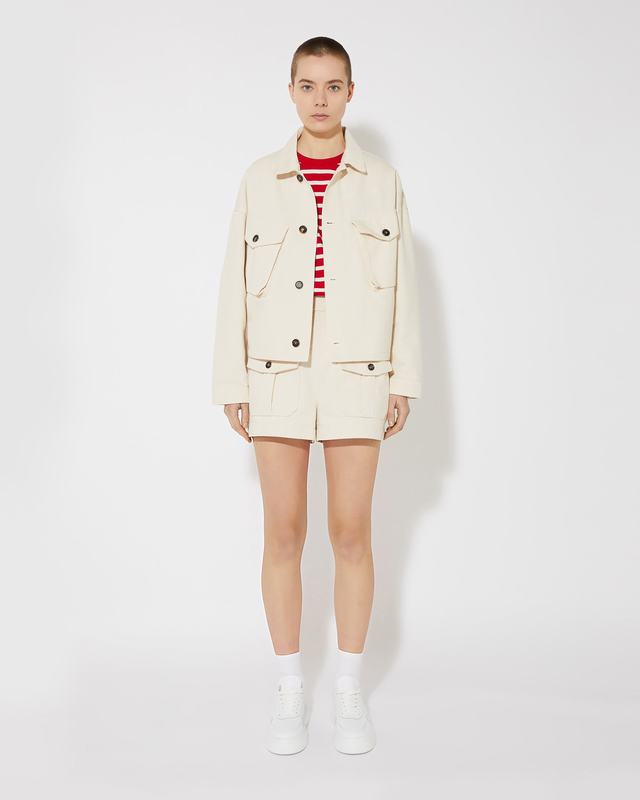 Philippe Model Giacca Giselle da Donna Beige ecru in Bull Denim Offerte speciali
