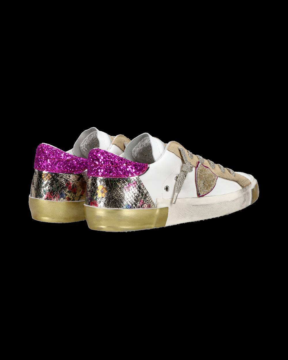Philippe Model Sneaker casual Prsx da donna in pelle - Bianco e fucsia Promozione temporanea