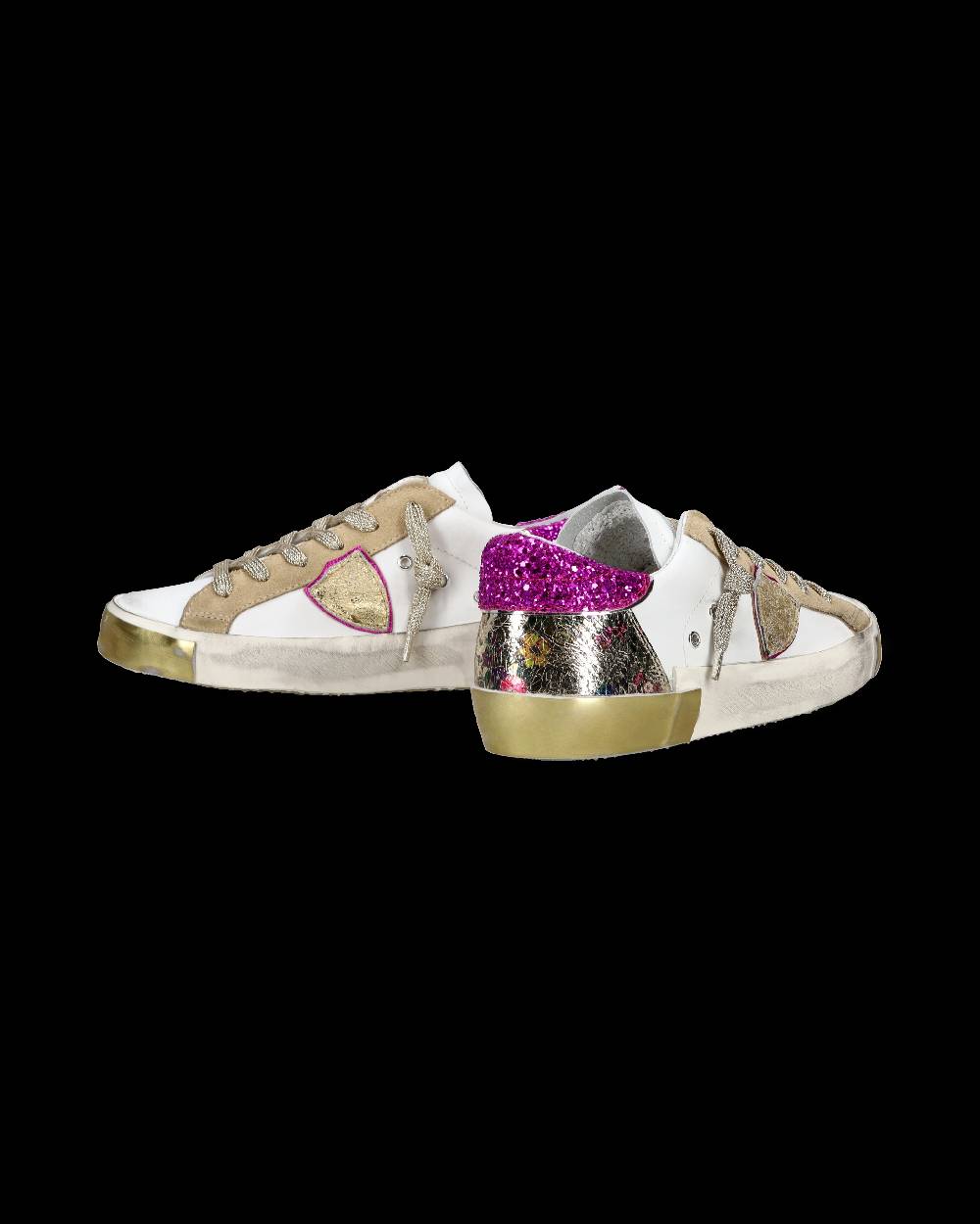 Philippe Model Sneaker casual Prsx da donna in pelle - Bianco e fucsia Promozione temporanea