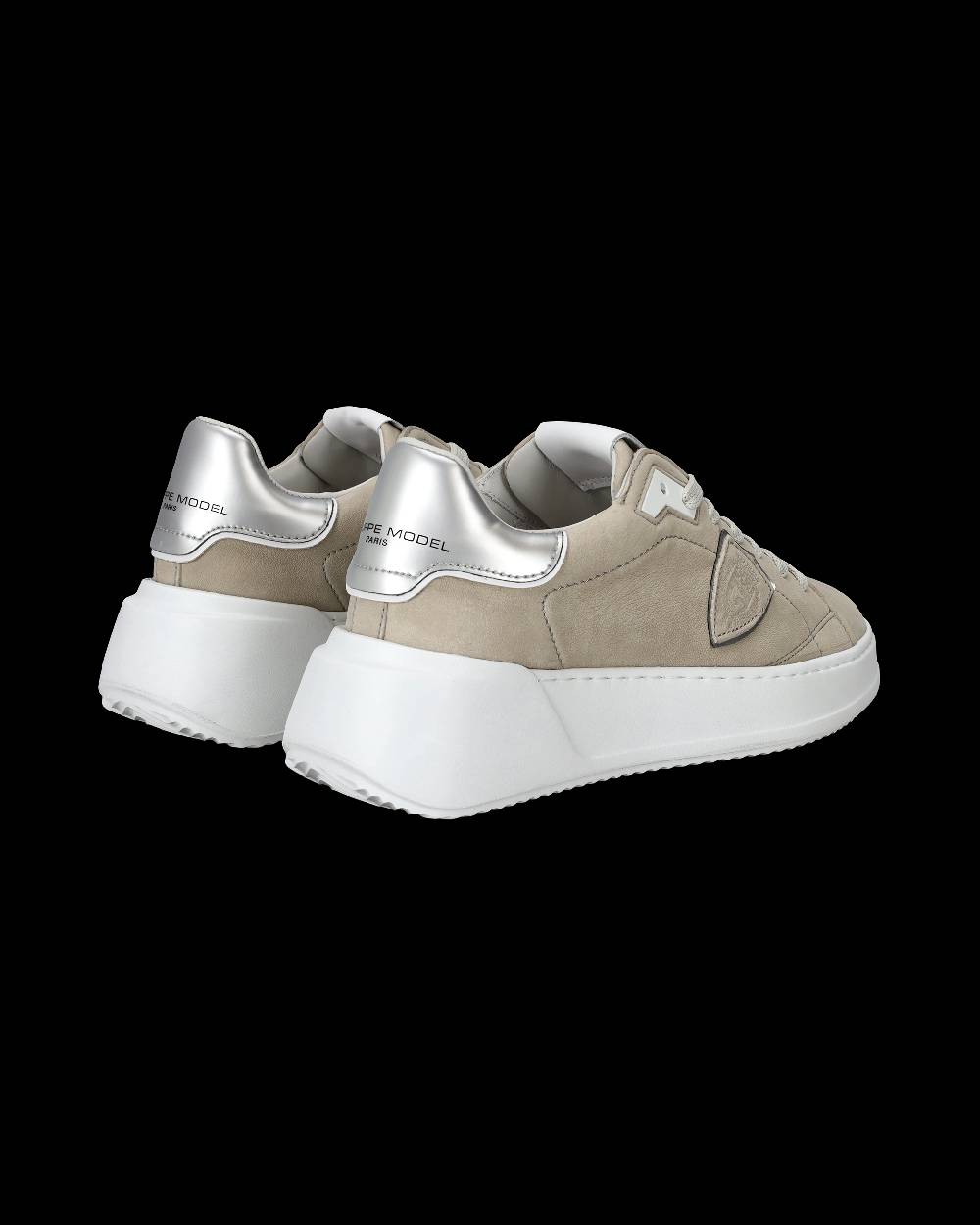 Philippe Model Sneaker basse Tres Temple donna - beige e argento Enormi sconti
