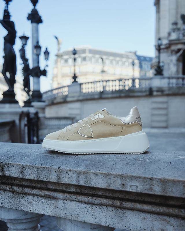 Philippe Model Sneaker basse Tres Temple donna - beige e argento Enormi sconti