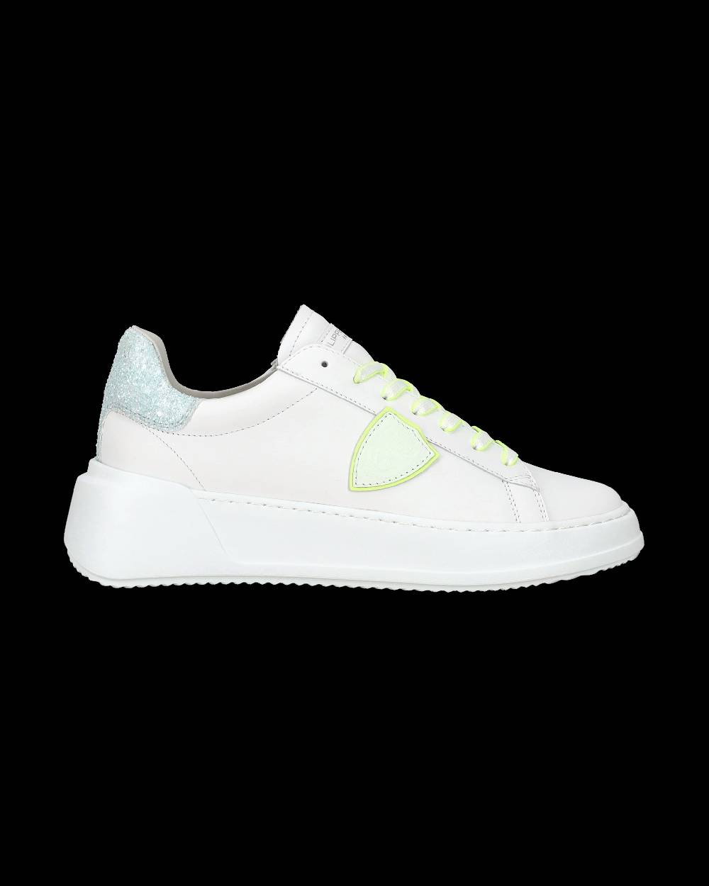 Philippe Model Sneakers casual Tres Temple da donna in pelle e glitter - Bianco e rosa Officina