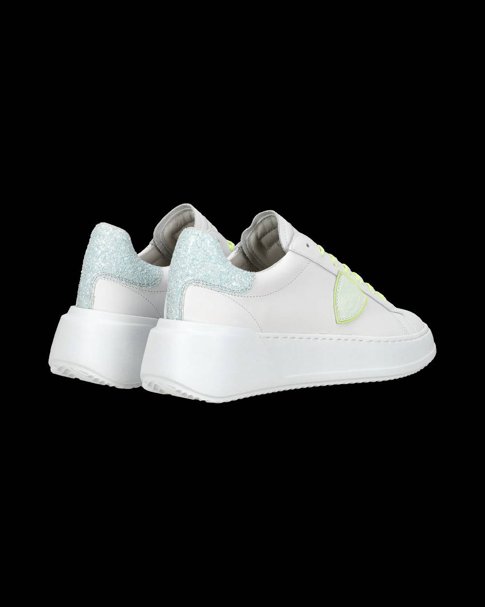Philippe Model Sneakers casual Tres Temple da donna in pelle e glitter - Bianco e rosa Officina