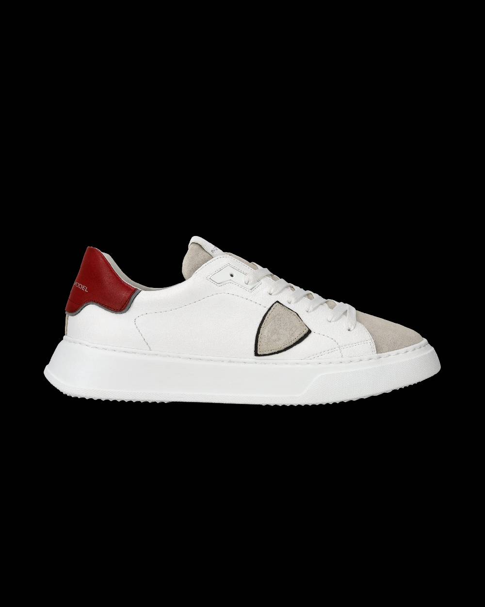 Philippe Model Sneaker casual Temple da uomo in pelle - Bianco e rosso Esporta salva
