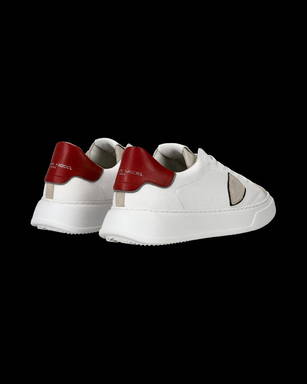 Philippe Model Sneaker casual Temple da uomo in pelle - Bianco e rosso Esporta salva