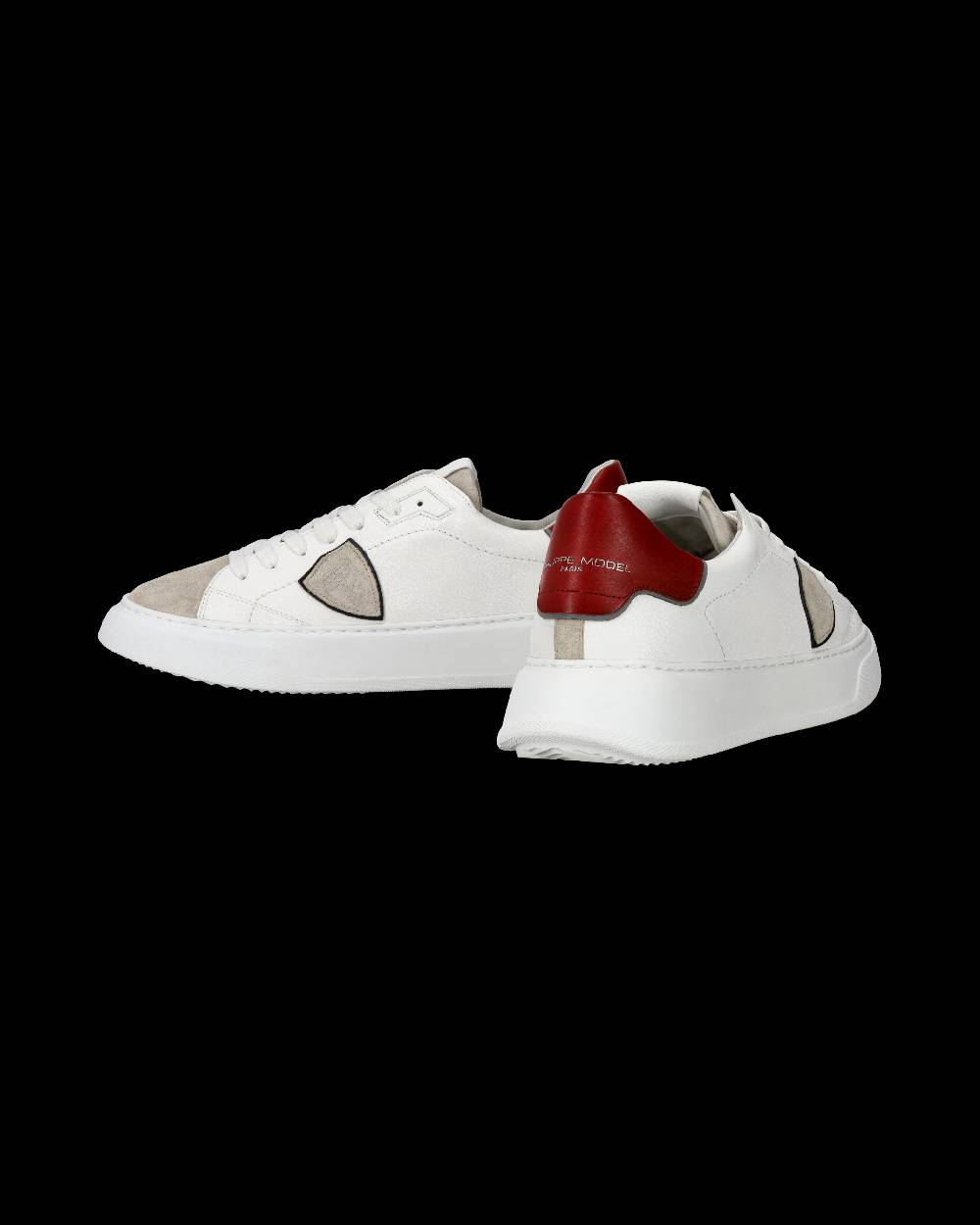 Philippe Model Sneaker casual Temple da uomo in pelle - Bianco e rosso Esporta salva