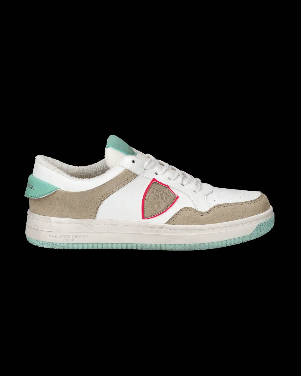 Philippe Model Sneakers Lyon da Donna Bianche e Verdi in Pelle Riciclata Black Friday Prezzi