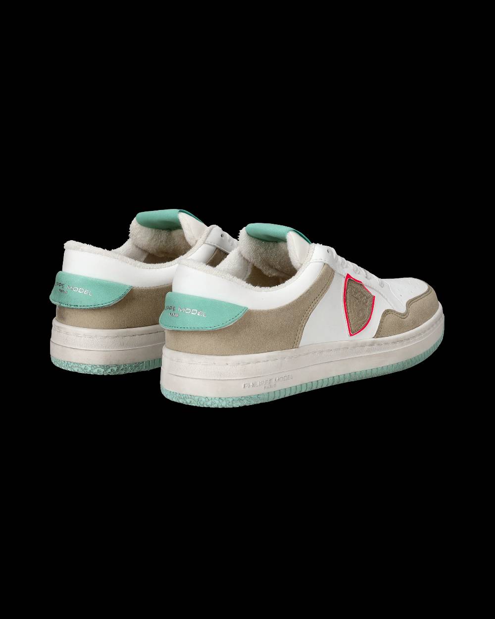 Philippe Model Sneakers Lyon da Donna Bianche e Verdi in Pelle Riciclata Black Friday Prezzi