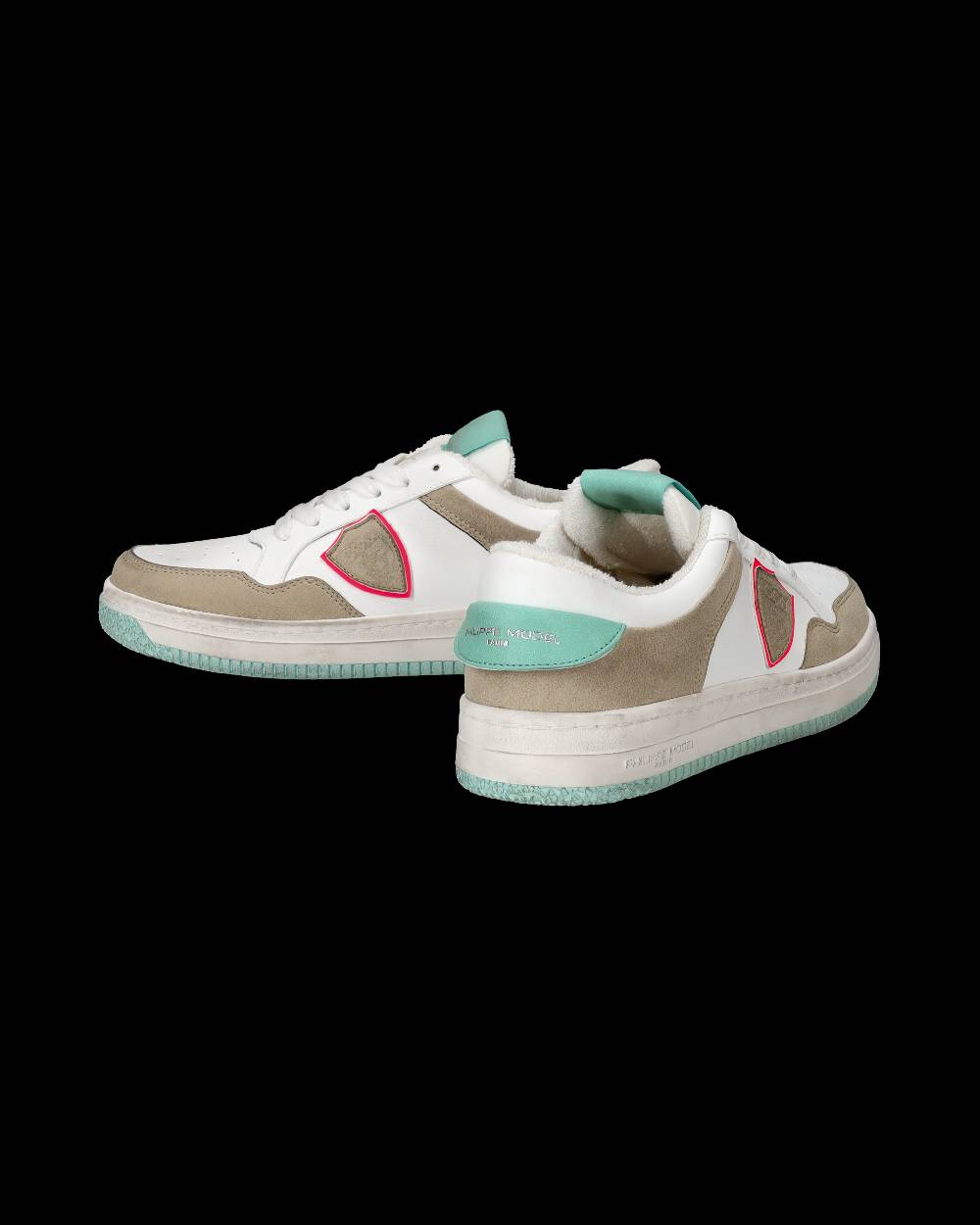 Philippe Model Sneakers Lyon da Donna Bianche e Verdi in Pelle Riciclata Black Friday Prezzi