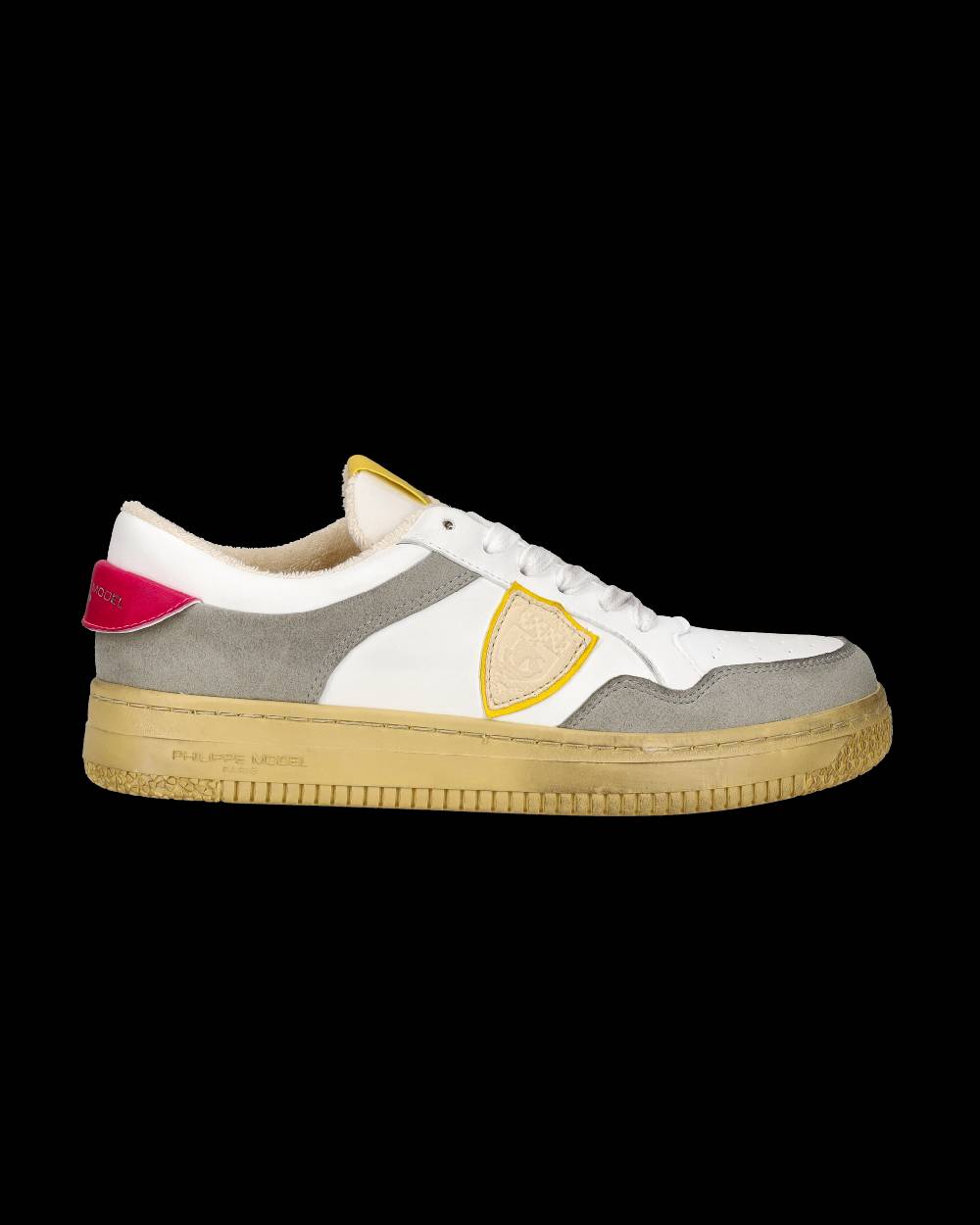 Philippe Model Sneakers Lyon Tennis Donna, Bianco Fucsia Giallo In vendita