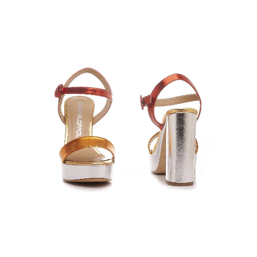 Giancarlo Paoli Sandali Donna PIP92 Laminato Arancio Italy