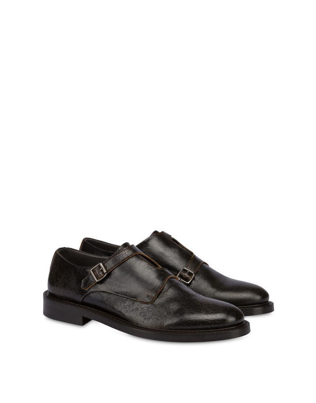 Pollini Monk Strap In Capra 1920 T.moro Online Outlet