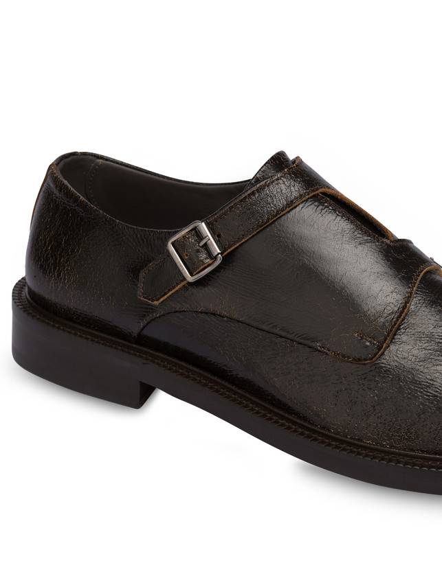 Pollini Monk Strap In Capra 1920 T.moro Online Outlet