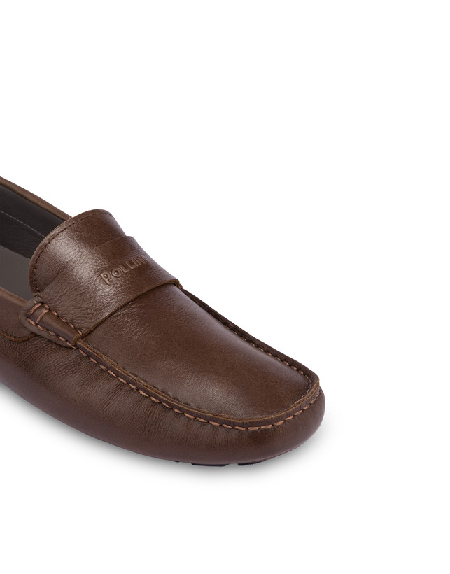 Pollini Mocassini Driver In Vitello Eazy Fango Shopping online