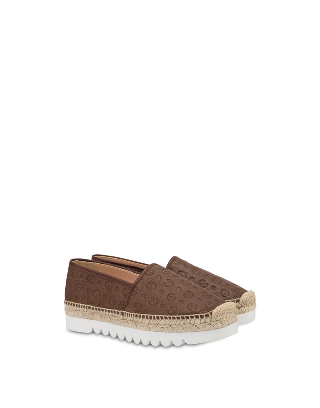 Pollini Espadrillas Heritage Logo Embossed Marrone Promozione temporanea