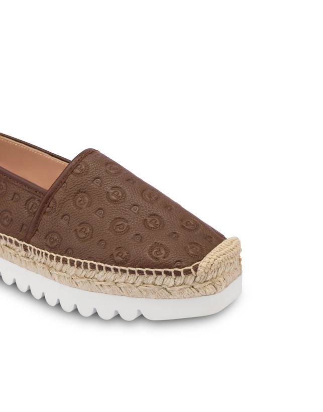 Pollini Espadrillas Heritage Logo Embossed Marrone Promozione temporanea