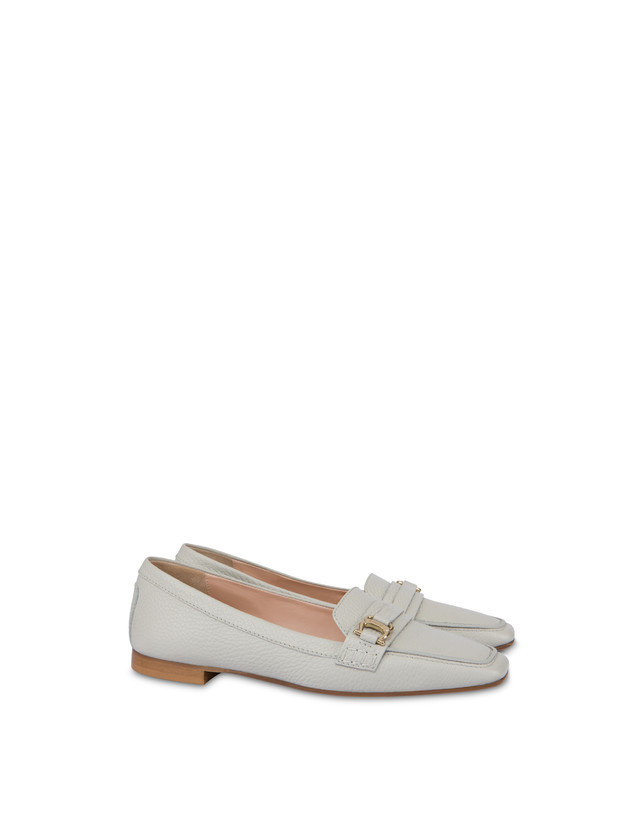Pollini Mocassini In Vitello Uptown Gesso Pezzi Unici