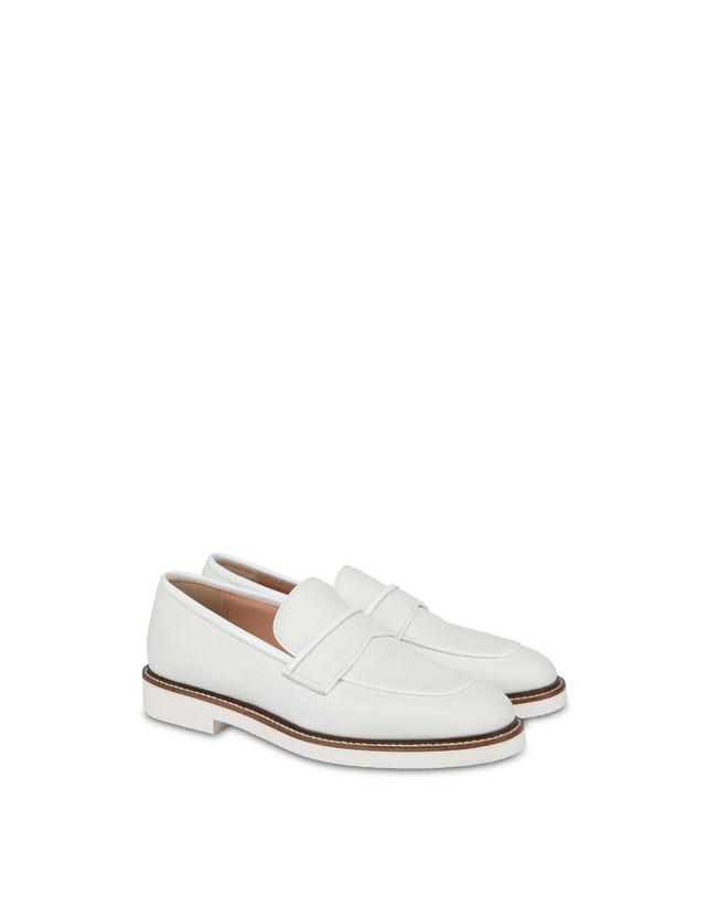 Pollini Mocassini In Vitello Mannish Bianco/bianco Negozi Online