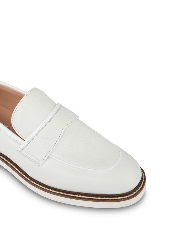 Pollini Mocassini In Vitello Mannish Bianco/bianco Negozi Online