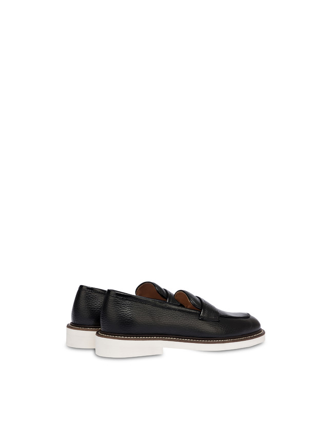 Pollini Mocassini In Vitello Mannish Nero/nero Consegna Veloce