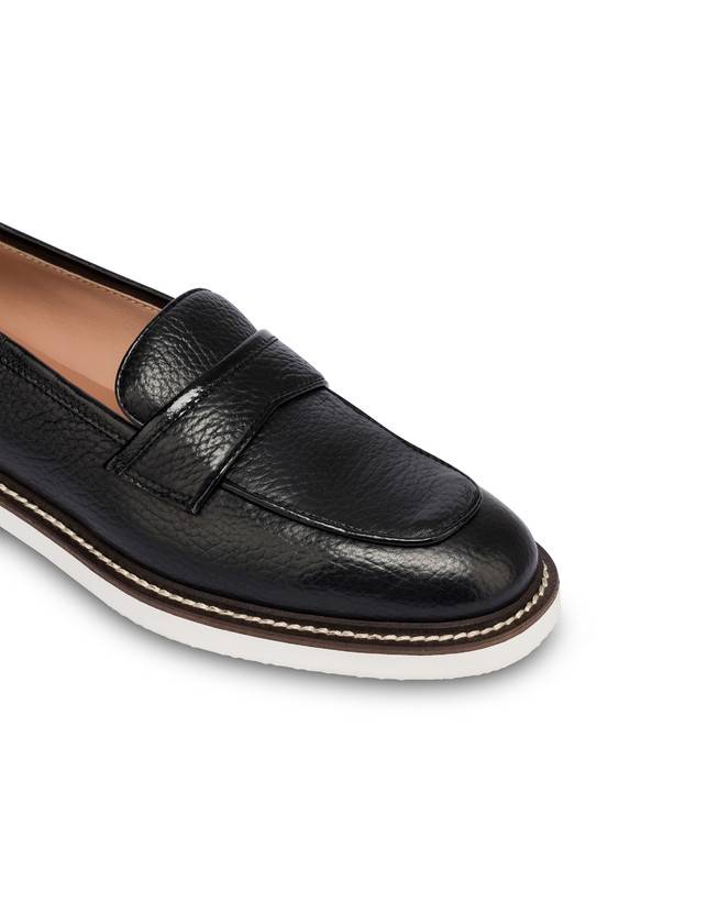 Pollini Mocassini In Vitello Mannish Nero/nero Consegna Veloce