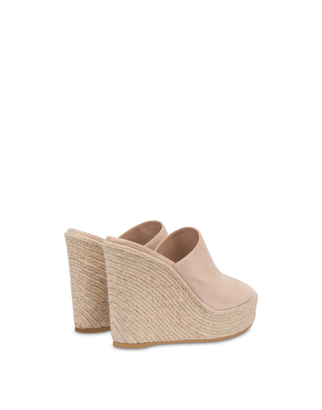 Pollini Mules Con Zeppa In Camoscio Playa Sabbia Moda