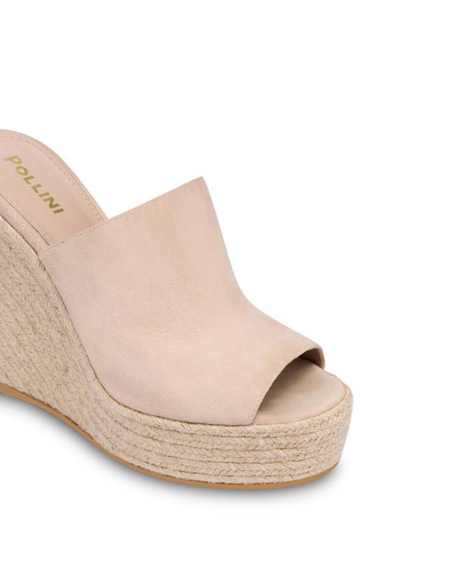 Pollini Mules Con Zeppa In Camoscio Playa Sabbia Moda