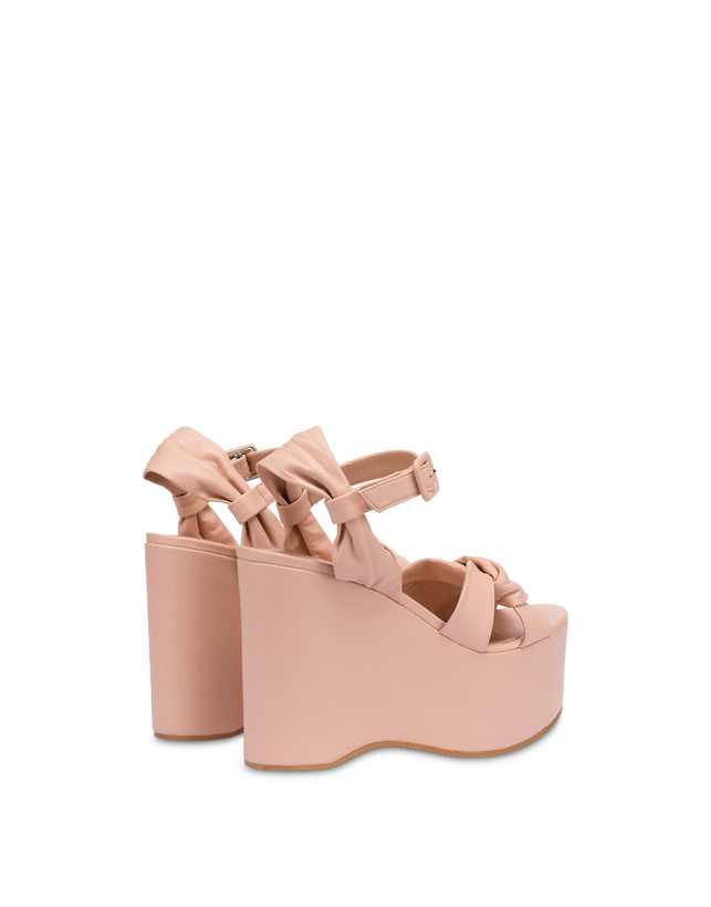 Pollini Sandali Con Zeppa In Nappa Oasis Nude Sottocosto