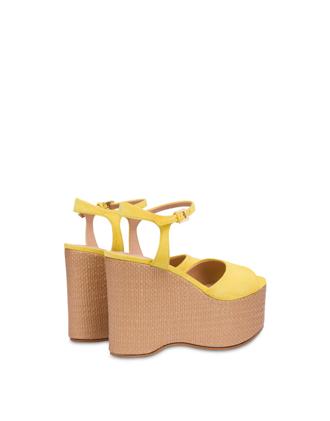 Pollini Sandali In Nappa Con Zeppa Capri Sun/naturale Presa