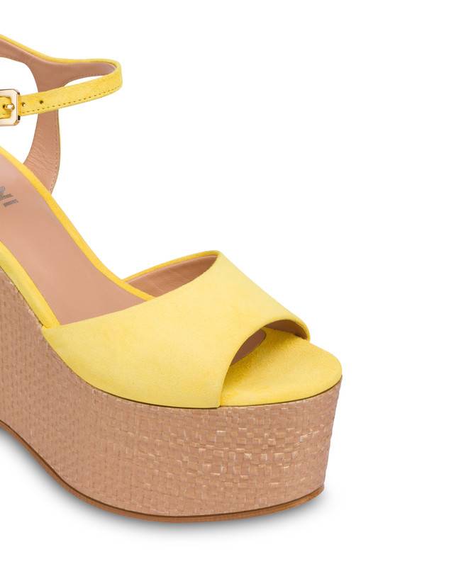 Pollini Sandali In Nappa Con Zeppa Capri Sun/naturale Presa