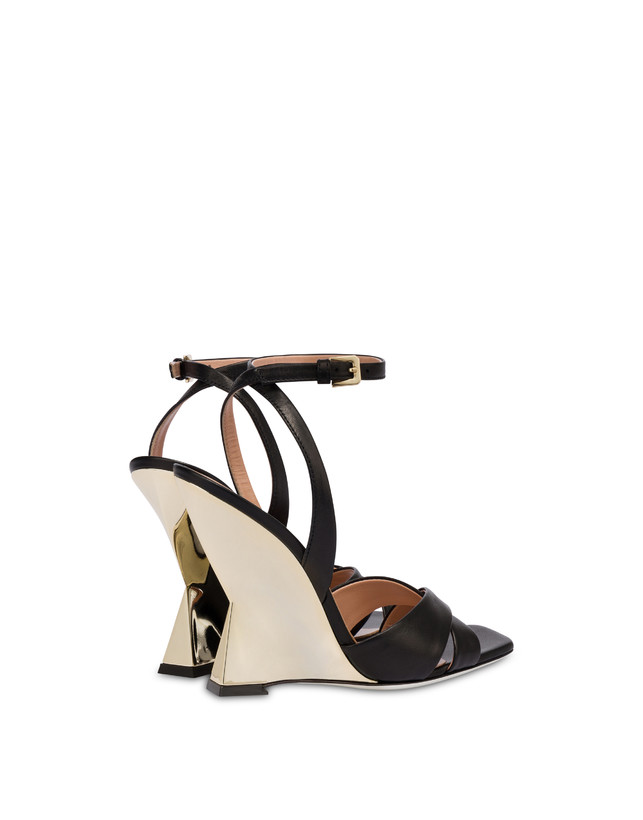 Pollini Sandali Con Zeppa Cote D'azur Nero/oro Economico