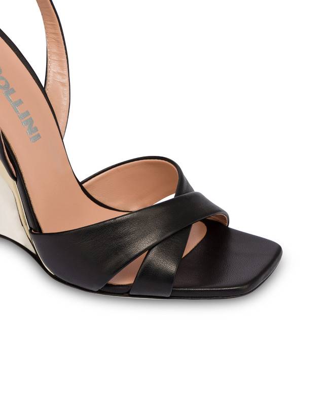 Pollini Sandali Con Zeppa Cote D'azur Nero/oro Economico