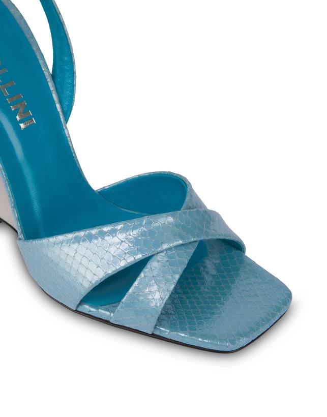 Pollini Sandali Con Zeppa Stampa Pitone Cote D'azur Pool/argento Online