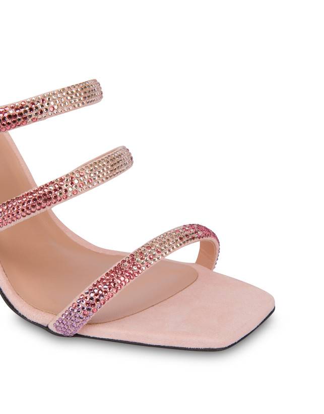 Pollini Mules Con Tacco Bling Bling Nude In Vendita