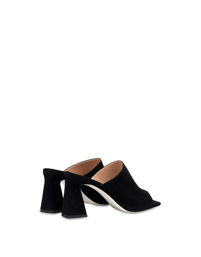 Pollini Mules Con Tacco In Camoscio Nina Nero Offerte