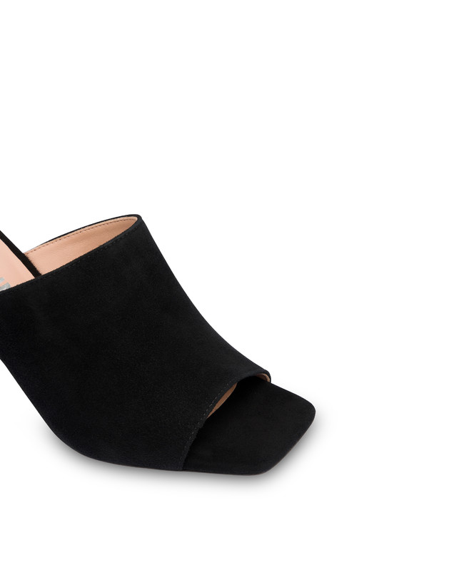Pollini Mules Con Tacco In Camoscio Nina Nero Offerte
