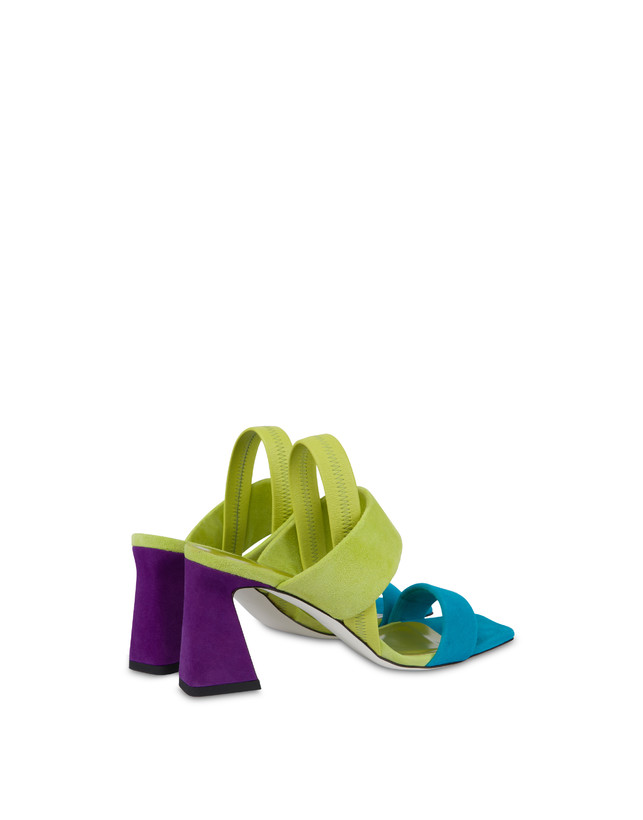 Pollini Sandali In Camoscio Color Explosion Pool/apple/iris Negozio