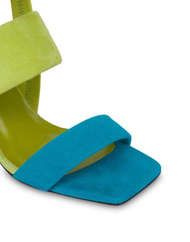 Pollini Sandali In Camoscio Color Explosion Pool/apple/iris Negozio