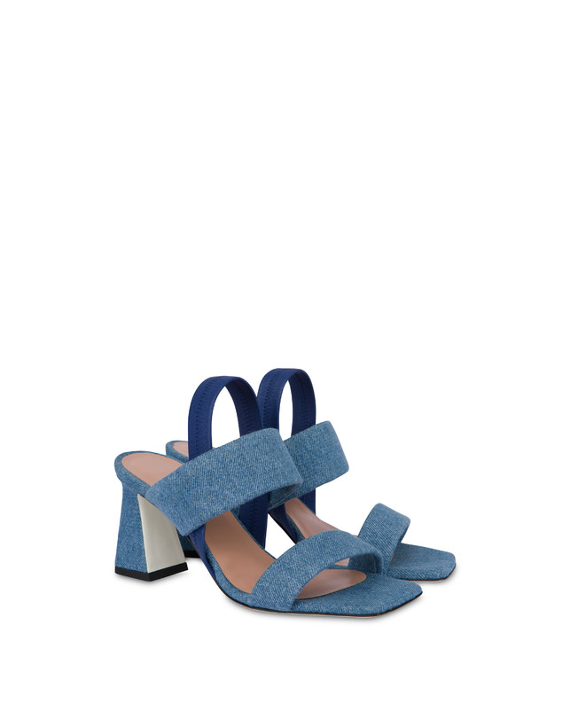 Pollini Sandali In Tessuto Denim Denim In Saldo
