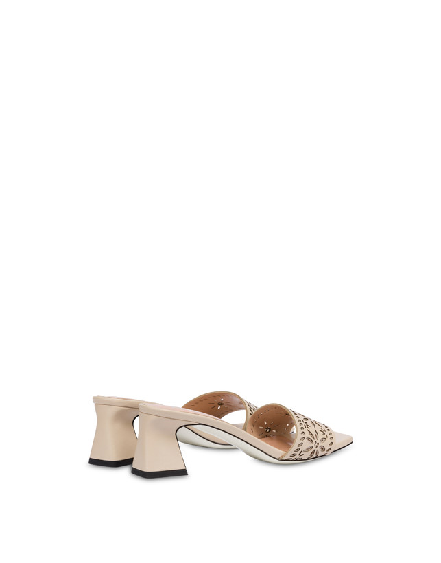 Pollini Sandali In Vitello Laserato Desert Rose Sabbia Italy