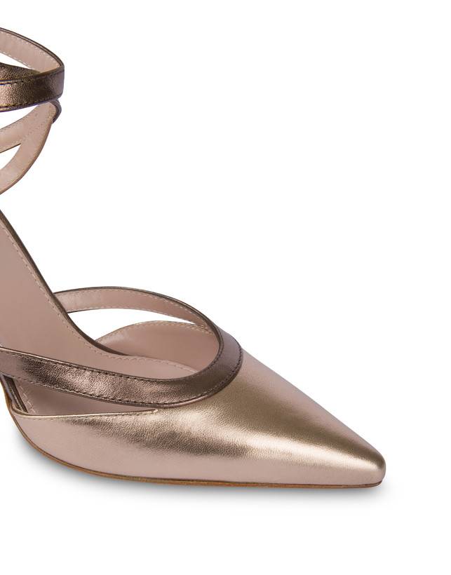 Pollini Sandali In Nappa Laminata Glam Sabbia/toffee Offerta temporanea