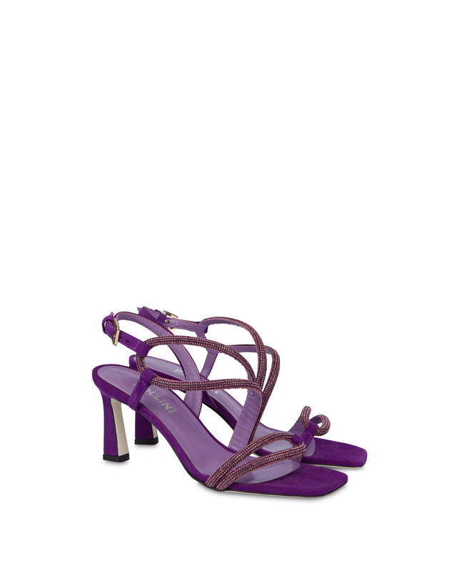 Pollini Sandali In Camoscio Con Strass Bling Bling Iris Qualità Garantita